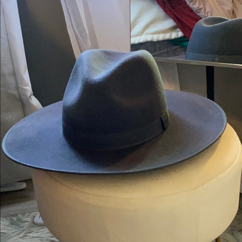 Dark gray felt fedora